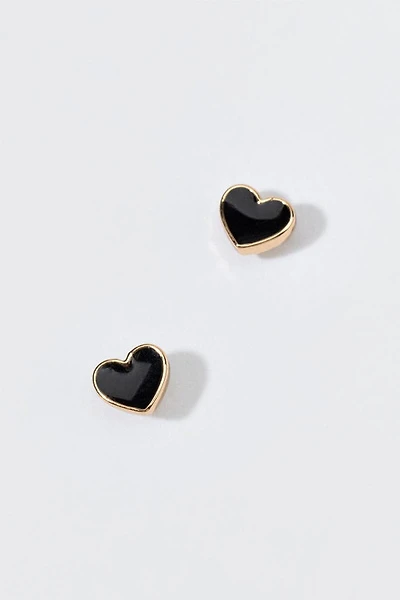 Hello Franki Black Heart Stud Earrings for girls