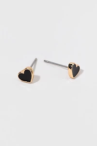 Hello Franki Black Heart Stud Earrings for girls