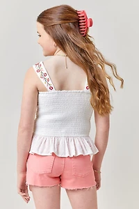 Hello Franki Embroidered Smocked Top for girls