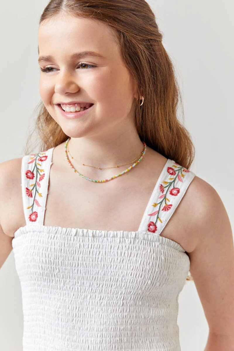 Hello Franki Embroidered Smocked Top for girls