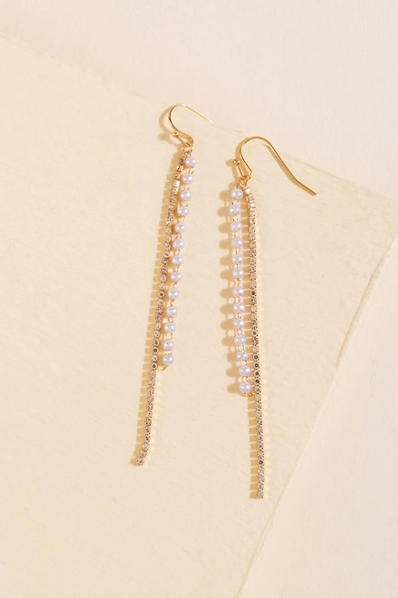 Lina Pearl Cupchain Drop Earrings