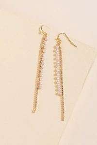 Lina Pearl Cupchain Drop Earrings