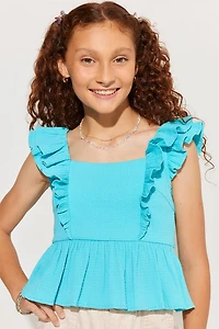 Hello Franki Tiered Flutter Sleeve Bow Back Top for girls
