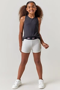 Hello Franki Sport Heather Oat Elastic Waistband Shorts for girls