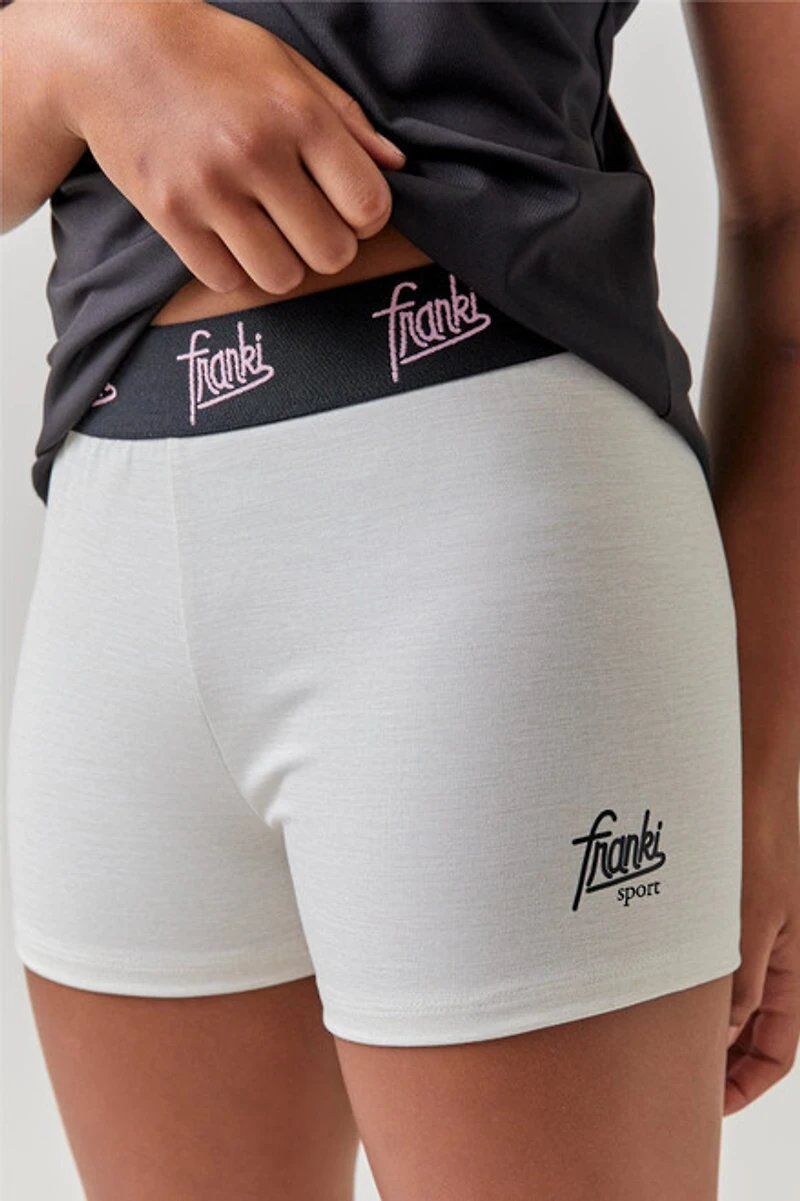 Hello Franki Sport Heather Oat Elastic Waistband Shorts for girls