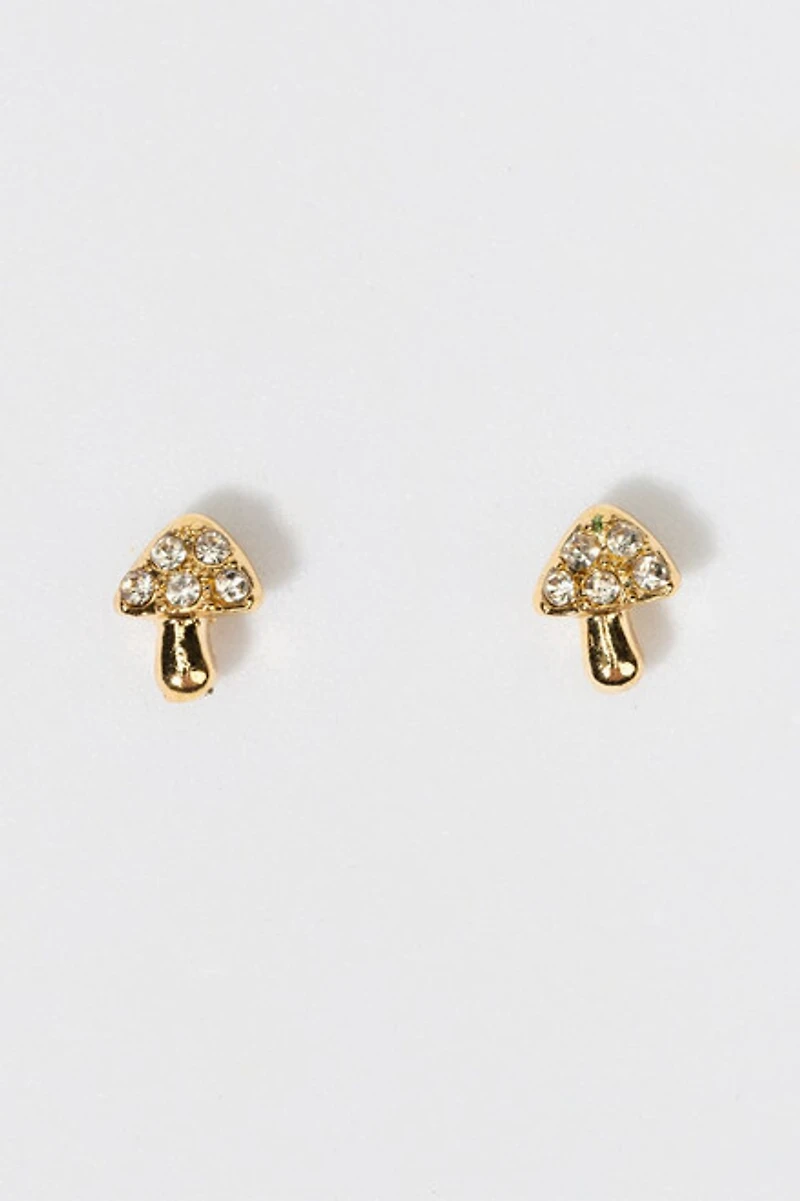 Hello Franki Pave Mushroom Stud Earrings for girls