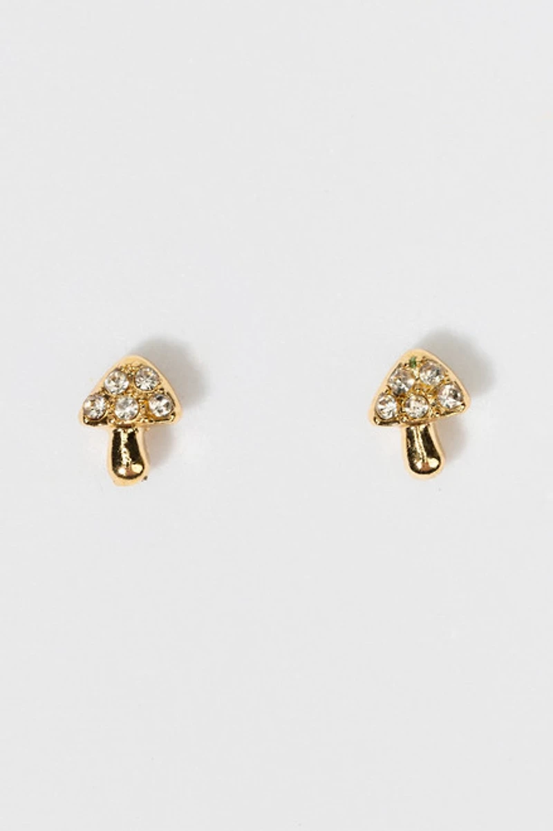 Hello Franki Pave Mushroom Stud Earrings for girls