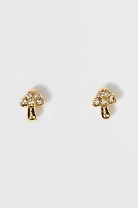 Hello Franki Pave Mushroom Stud Earrings for girls