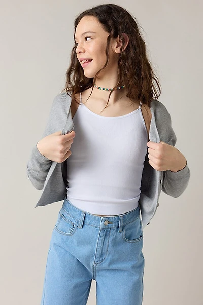 Hello Franki White Seamless Double Strap Cami for girls