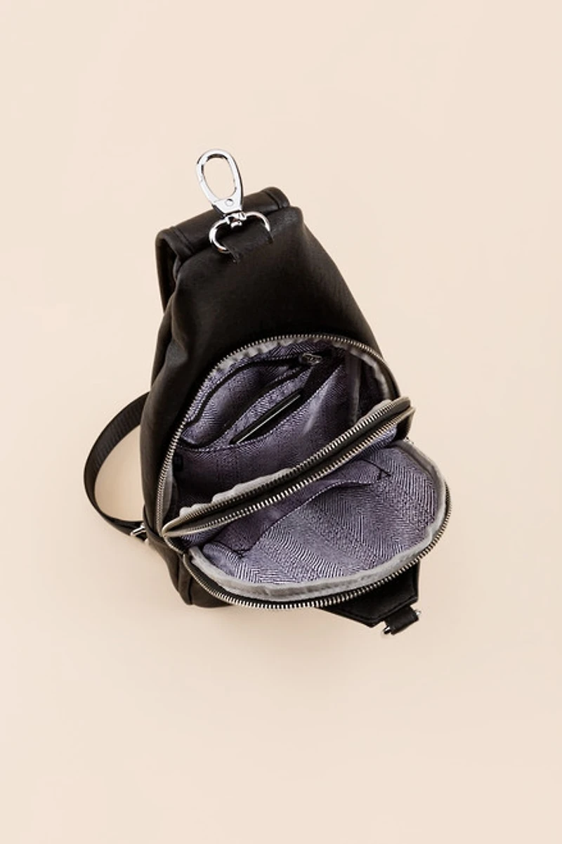 Brie Front Zipper Sling Backpack