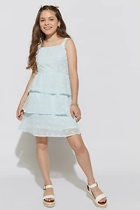 Hello Franki Clip Dot Tiered Dress for girls