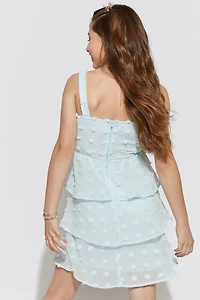 Hello Franki Clip Dot Tiered Dress for girls