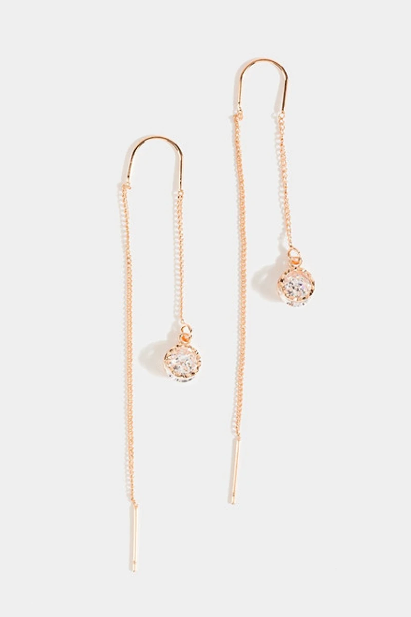 Dayana Crystal Pull Through Earrings