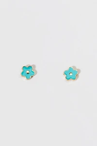 Hello Franki Blue Flower Stud Earrings for girls