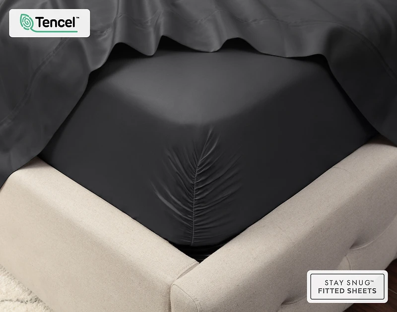 Eucalyptus Luxe Fitted Sheet - Black Pearl