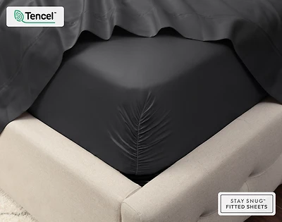 Eucalyptus Luxe Fitted Sheet - Black Pearl