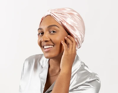 100% Mulberry Silk Hair Wrap - Blush