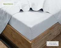 Bamboo Cotton Fitted Sheet - Pearl Blue
