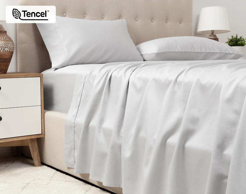 Eucalyptus Luxe Flat Sheet - Silver