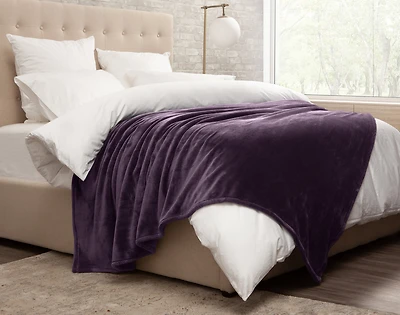 Cashmere Touch Fleece Blanket - Purple