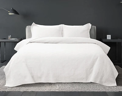 Elden Cotton Quilt Set - White