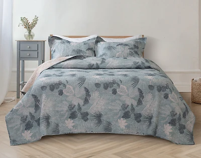 Retreat Cotton Quilt Set - Queen