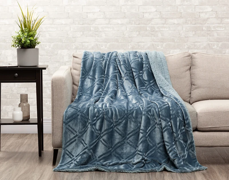 Diamond Etched Throw - Tidewater - undefined