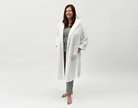 Chenille Sherpa Bathrobe - White