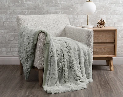 Frosted Shaggy Throw - Sage