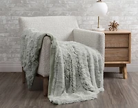 Frosted Shaggy Throw - Sage