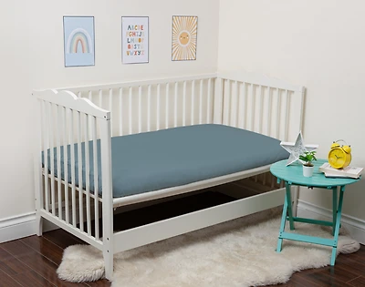 Bamboo Cotton Crib-Sized Fitted Sheet - Spruce