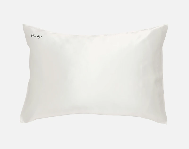 Custom Embroidered 100% Mulberry Silk Pillowcase - Snow (Sold Individually)