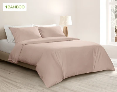 Bamboo Cotton Duvet Cover - Frosted Berry