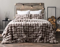 Bubble Faux Fur Comforter Set - Marled