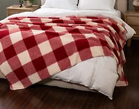 Buffalo Checkered Sherpa Blanket - Red & White
