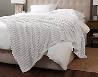 Ribbed Plush Blanket - Silverado