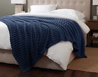Ribbed Plush Blanket - Ink