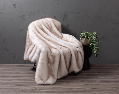Tip Dyed Faux Fur Throw - Fox White