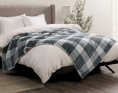 Plaid Cashmere Touch Fleece Blanket - Ocean Tide
