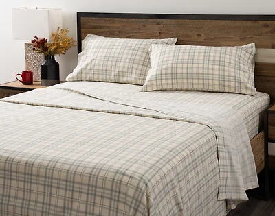 Organic Cotton Flannel Sheet Set - Cozy Check
