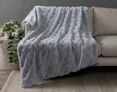 Geo Etched Throw - Limestone