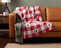 Chenille Jacquard Throw - Evergreen Check