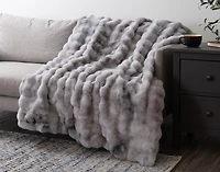 Bubble Faux Fur Throw - Turtledove