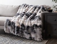Bubble Faux Fur Throw - Deep Pond