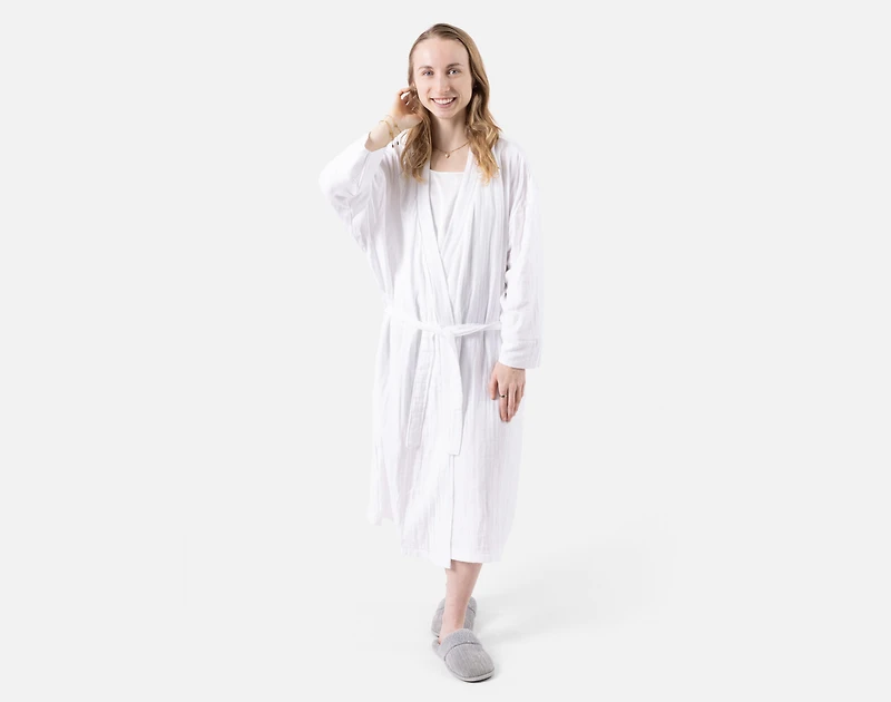 Bamboo Gauze Bathrobe - White