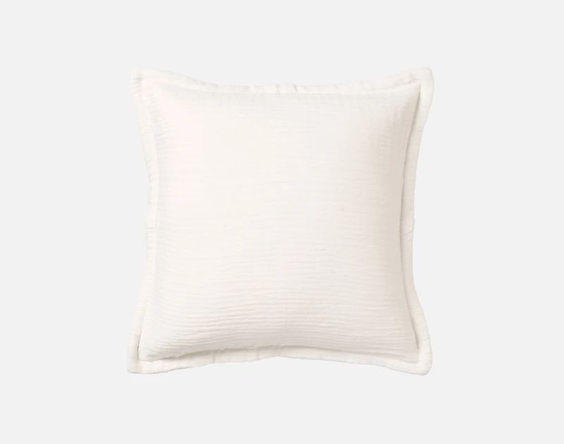 Bamboo Gauze Square Cushion - White