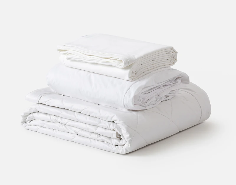 3-Piece Fresh Start Bedding Bundle - White,