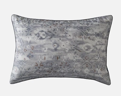 Fergana Pillow Sham, Geometric, Grey, Queen