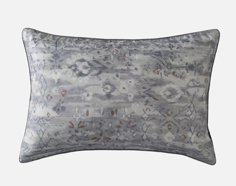 Fergana Pillow Sham, Geometric, Grey,