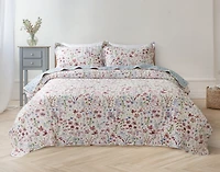 Lana Cotton Quilt Set, Floral, Red,